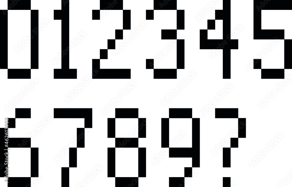 Numbers in pixel vector illustration. Stock Vector | Adobe Stock