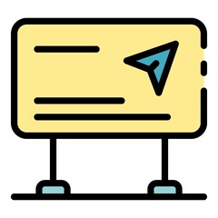 Poster - Gps navigation map icon. Outline gps navigation map vector icon color flat isolated