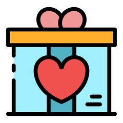 Poster - Lovely loyalty bonus icon. Outline lovely loyalty bonus vector icon color flat isolated