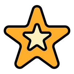 Poster - Star cash back icon. Outline star cash back vector icon color flat isolated