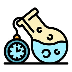 Poster - chemical flask icon. outline chemical flask vector icon color flat isolated