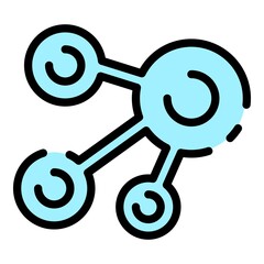 Poster - Chemical connection icon. Outline chemical connection vector icon color flat isolated