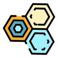 Poster - Chemical cell icon. Outline chemical cell vector icon color flat isolated