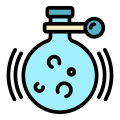 Poster - boiling chemical bulb icon. outline boiling chemical bulb vector icon color flat isolated