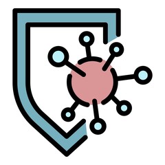 Poster - Immune shield protection icon. Outline immune shield protection vector icon color flat isolated