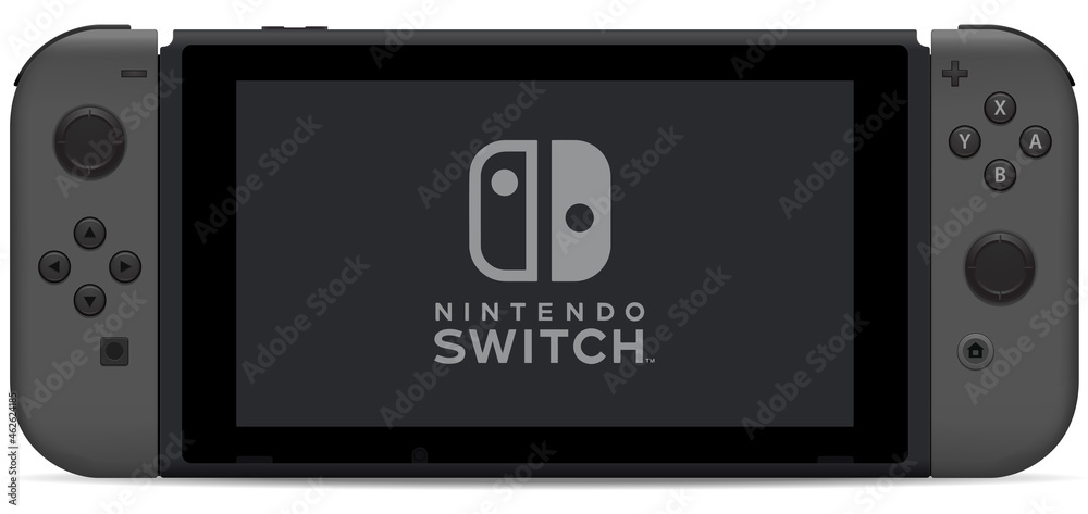 Tokyo 2021. Nintendo Switch OLED new model with dark gray Joy‑Cons