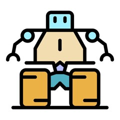 Poster - technology robot icon. outline technology robot vector icon color flat isolated