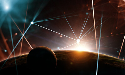Aufkleber - Social Web Network Background Image