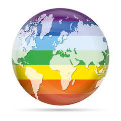 peace in the world with rainbow globe