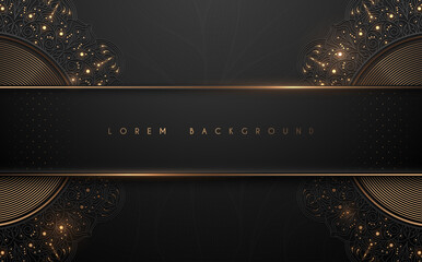 abstract black and gold ornate luxury background