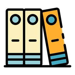 Poster - Personal files in folders icon. Outline personal files in folders vector icon color flat isolated