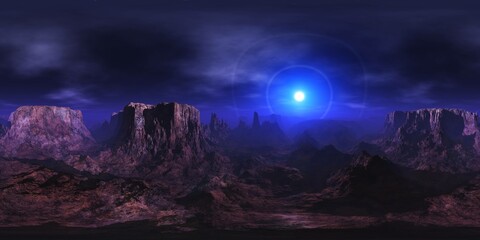 Wall Mural - sunset on Mars. HDRI . equidistant projection. Spherical panorama. panorama 360. environment map, 3d rendering