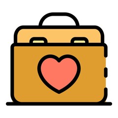 Poster - Transplant box icon. Outline transplant box vector icon color flat isolated