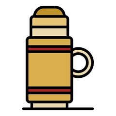 Wall Mural - Thermos icon. Outline thermos vector icon color flat isolated