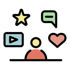 Poster - Buyer preferences icon. Outline buyer preferences vector icon color flat isolated