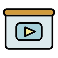 Poster - Media player icon. Outline media player vector icon color flat isolated
