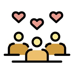 Poster - Followers likes icon. Outline followers likes vector icon color flat isolated