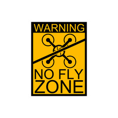 Sticker - Drone Ban icon. No drone zone sign isolated on white background