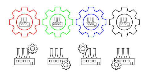 Sticker - Factory, energy vector icon in gear set illustration for ui and ux, website or mobile application