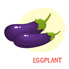 Wall Mural - Bright vector illustration of colorful of eggplants.