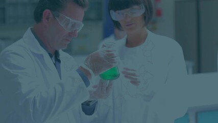 Sticker - Animation of two scientists in laboratory