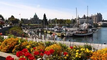 Victoria, British Columbia. Victoria Inner Harbour And British Columbia Parliament Buildings, Vancouver Island, BC, Canada