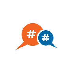 Poster - Hashtag trending topic speak logo design