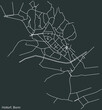 Detailed negative navigation urban street roads map on dark gray background of the quarter Holtorf sub-district of the German capital city of Bonn, Germany