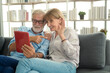 © tonefotografia - Caucasian happy seniors elderly are video calling to family or friends, relax at home, smiling healthy senior retired grandparents, older grandparent technology concept