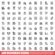 © ylivdesign - 100 business icons set. Outline illustration of 100 business icons vector set isolated on white background
