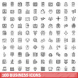 © ylivdesign - 100 business icons set. Outline illustration of 100 business icons vector set isolated on white background