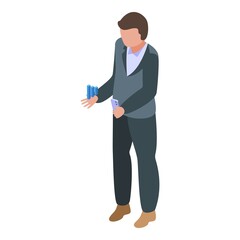 Poster - Seo man icon isometric vector. Website search. Digital engine