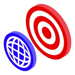 Poster - Seo global target icon isometric vector. Web search. Digital engine