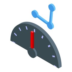 Poster - Seo speedometer icon isometric vector. Digital website. Engine data