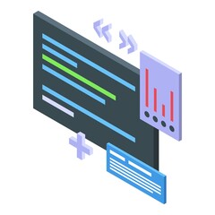 Poster - Seo program icon isometric vector. Digital web. Innovation strategy