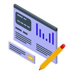 Poster - Seo analysis icon isometric vector. Web search. Engine data