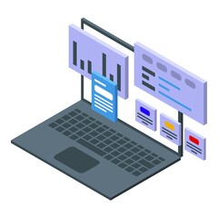Poster - Laptop seo service icon isometric vector. Digital search. Web design