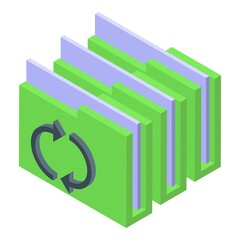 Poster - Restore laptop data icon isometric vector. Computer repair. Mobile service