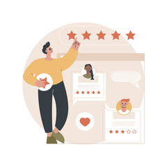 Poster - Customer feedback abstract concept vector illustration. Consumer rating, customer relationship management strategy, customer satisfaction measurement, social media online feedback abstract metaphor.
