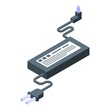 Repair laptop ac adapter icon isometric vector. Fix device. Mobile technician