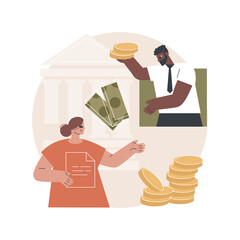 Poster - Wage subsidy for business employees abstract concept vector illustration. Small-medium sized business support, keep employees on the payroll, COVID19 crisis layoff, unemployment abstract metaphor.