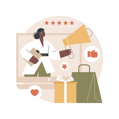 Poster - Brand ambassador abstract concept vector illustration. Official brand representative, trademark ambassador, marketing strategy, media figure, public relation persona, influencer abstract metaphor.