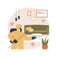 Poster - Home sterilization services abstract concept vector illustration. House cleaning, surface sanitizing, personal hygiene, preventing disease, coronavirus outbreak, home safety abstract metaphor.