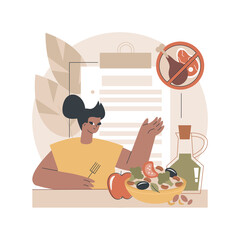 Poster - Vegan diet abstract concept vector illustration. Vegetables and fruits, whole grains, quality protein, healthy lifestyle, no meat, healthy fat, fresh salad, organic nutrients abstract metaphor.