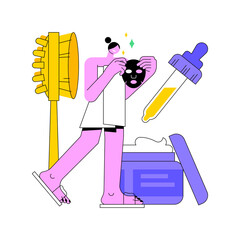 Poster - facial mask abstract concept vector illustration. skincare procedure, dermatology treatment, cosmeto