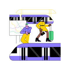 Poster - underground transport abstract concept vector illustration. underground freight, urban public transp