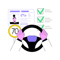Fototapete - driving license abstract concept vector illustration. identification document, driving school, licen