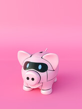 Rendering Of Pink Robot Piggy Bank