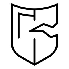 Poster - Fraud theft icon outline vector. Stop secure. Cyber key