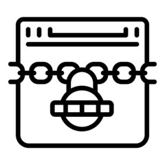 Poster - Lock web site icon outline vector. Stop fraud. Secure cyber